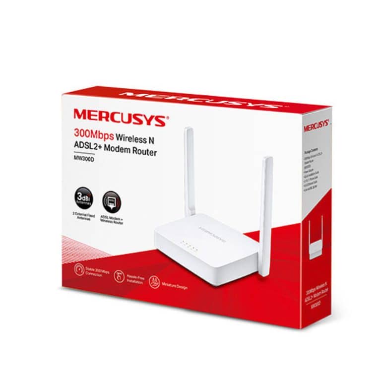 مودم بی‌سیم مرکوسیس Mercusys MW300D 300Mbps Wireless N ADSL2+ Modem Router
