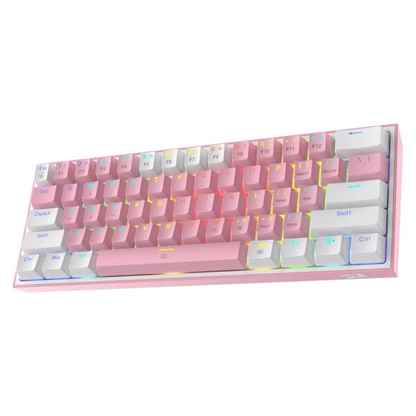 کیبورد گیمینگ ردراگون Redragon K617 FIZZ 60% Wired RGB Pink-White