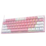 کیبورد گیمینگ ردراگون Redragon K617 FIZZ 60% Wired RGB Pink-White