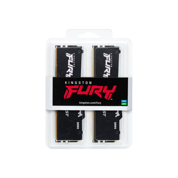 رم کامپیوتر کینگستون Kingston Fury Beast RGB 32GB (2×16GB) DDR5 5200MHz CL40