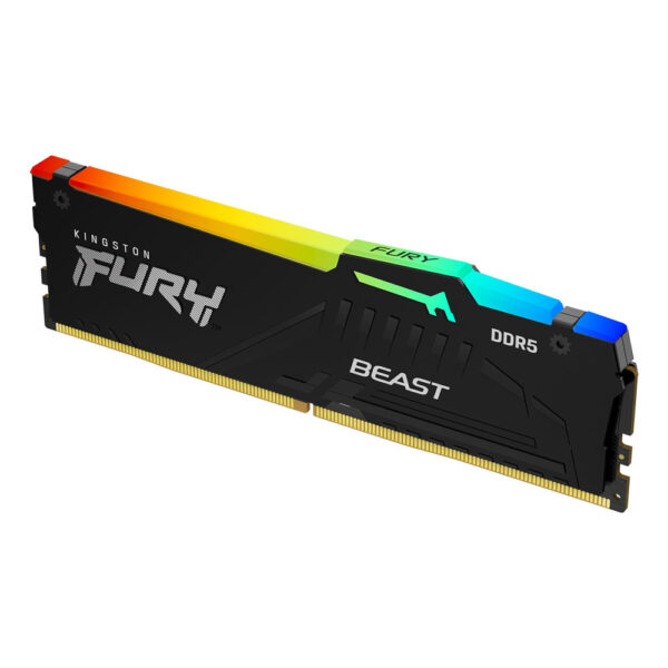 رم کامپیوتر کینگستون Kingston Fury Beast RGB 32GB (1×32GB) DDR5 6000MHz CL40