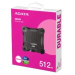 نمای جعبه هارد SSD اکسترنال ADATA SD620 Black ظرفیت 512 گیگابایت