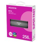 نمای جعبه هارد SSD اکسترنال ADATA SE760 Grey ظرفیت 256 گیگابایت
