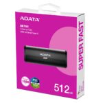 نمای جعبه هارد SSD اکسترنال ADATA SE760 Black ظرفیت 512 گیگابایت