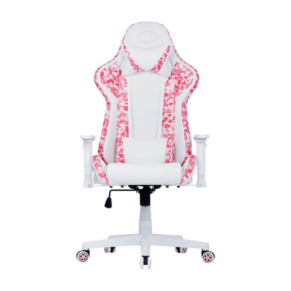 Cooler Master Caliber R1S CAMO Pink Featured Image 20240226 نمای از جلوی صندلی گیمینگ کولرمستر Cooler Master Caliber R1S CAMO Pink