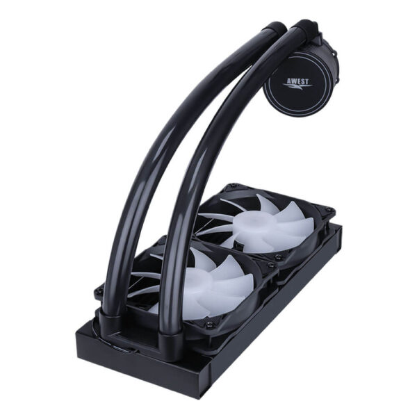 نمای از لوله در حالت خاموش خنک کننده مایع پردازنده اوست AWEST GT-AV240 ARGB Black
