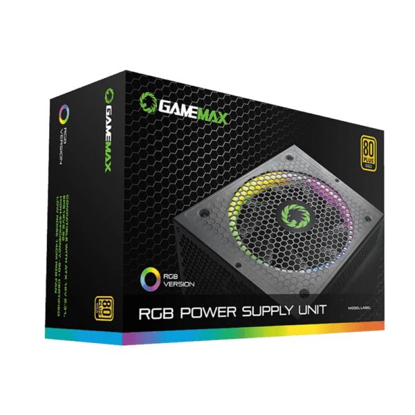 جعبه پاور گیم مکس GameMax RGB 850 Rainbow Black