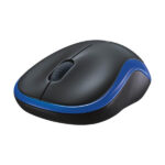 نمای از ربرو و جلو موس بیسیم لاجیتک Logitech M185 Compact Blue