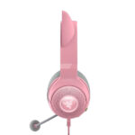 نمای از کنار هدست گیمینگ ریزر Razer Kraken Kitty V2 Quartz