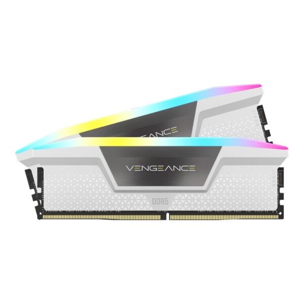 رم کامپیوتر کورسیر Corsair Vengeance RGB 64GB (2×32GB) DDR5 6000MHz CL40 White