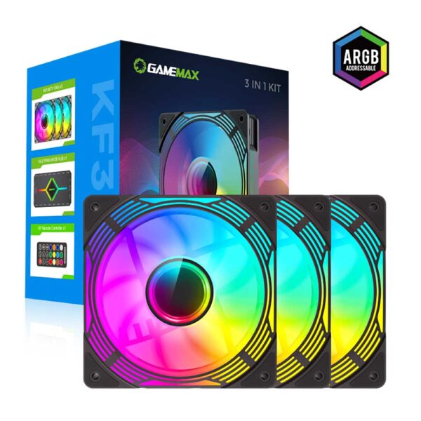 نمای صف فن کیس گیم مکس GAMEMAX KF300 BK