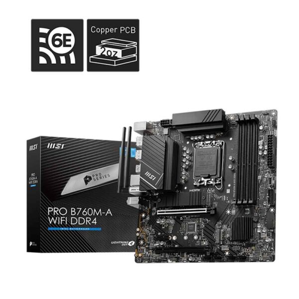 نمای جعبه مادربرد ام اس ای MSI PRO B760M-A WIFI DDR4