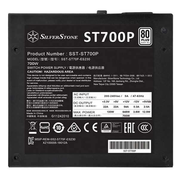 نمای مشخصات پاور سیلور استون SilverStone ST700P
