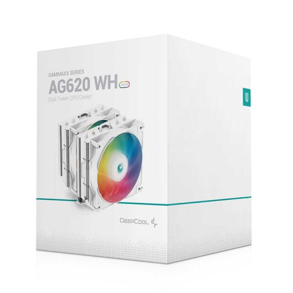 نمای جعبه خنک کننده پردازنده دیپ کول DeepCool AG620 ARGB White