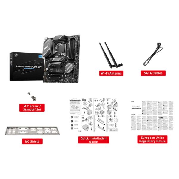 نمای تجهیزات مادربرد ام اس آی MSI B760 GAMING PLUS WIFI