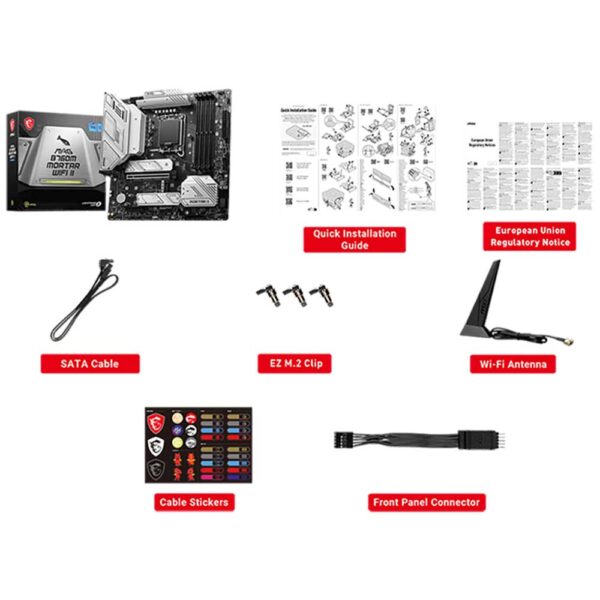 نمای تجهیزات مادربرد ام اس آی MSI MAG B760M MORTAR WIFI II