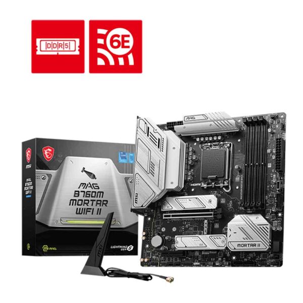 نمای جعبه مادربرد ام اس آی MSI MAG B760M MORTAR WIFI II