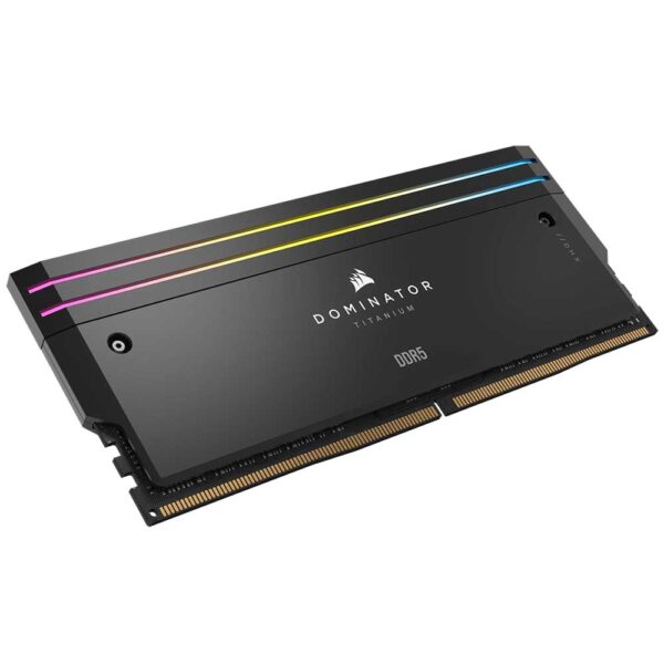 روی رم کامپیوتر کورسیر CORSAIR DOMINATOR TITANIUM RGB 48GB (2x24GB) DDR5 7000MHz CL36