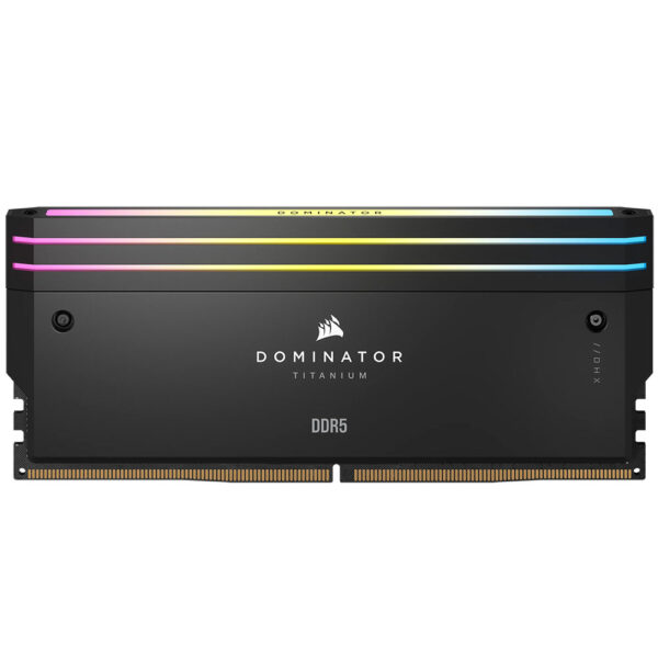 جلوی رم کامپیوتر کورسیر CORSAIR DOMINATOR TITANIUM RGB 48GB (2x24GB) DDR5 7000MHz CL36