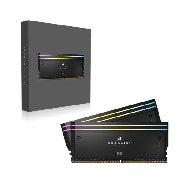 جعبه رم کامپیوتر کورسیر CORSAIR DOMINATOR TITANIUM RGB 48GB (2x24GB) DDR5 7000MHz CL36