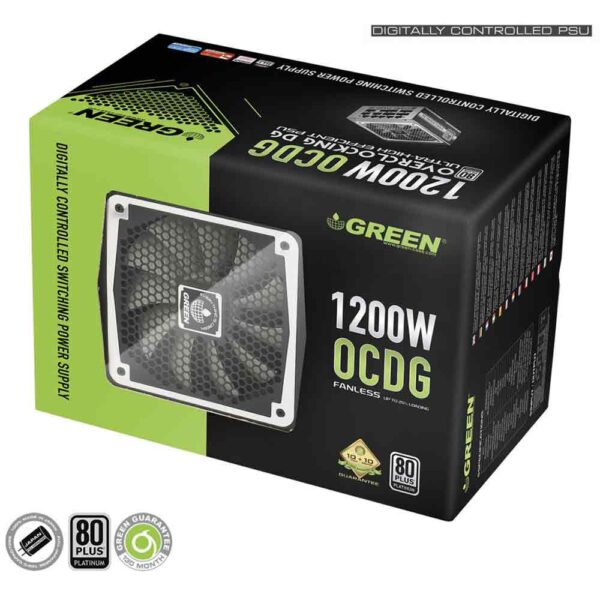 نمای جعبه پاور گرین GREEN GP1200B-OCDG
