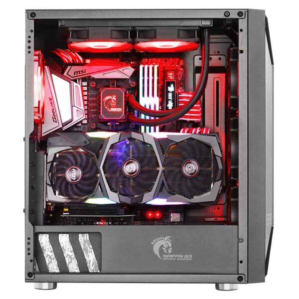 نمای داخل با قطعات کیس گرین GREEN GRIFFIN G3