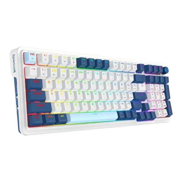 نمای کیبورد گیمینگ ردراگون Redragon K686 EISA PRO 98% RGB Blue Himmel