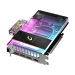 نمای کارت گرافیک گیگابایت AORUS RTX 5080 XTREME WATERFORCE WB 16G