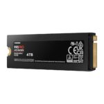 از سمت چپ حافظه SSD سامسونگ Samsung 990 PRO with Heatsink 4TB