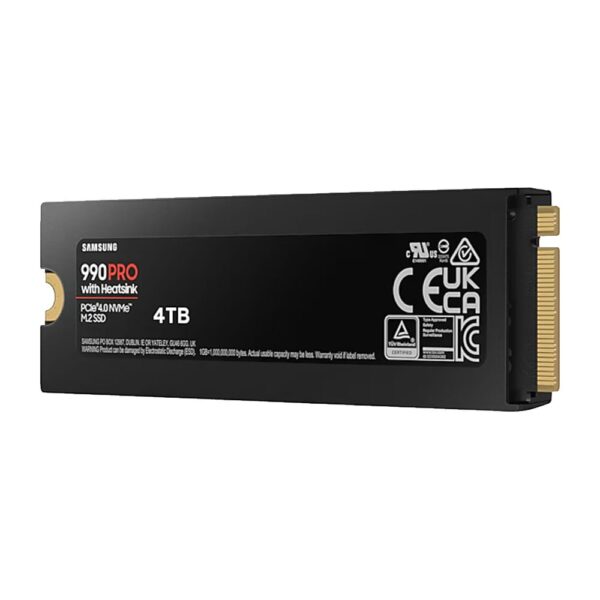 از سمت چپ حافظه SSD سامسونگ Samsung 990 PRO with Heatsink 4TB