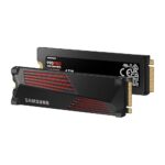 از زاویه با هیت سینک و بدون هیت سینک حافظه SSD سامسونگ Samsung 990 PRO with Heatsink 4TB
