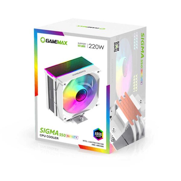 جعبه خنک کننده پردازنده گیم مکس GameMax SIGMA 550 INFINITY WH